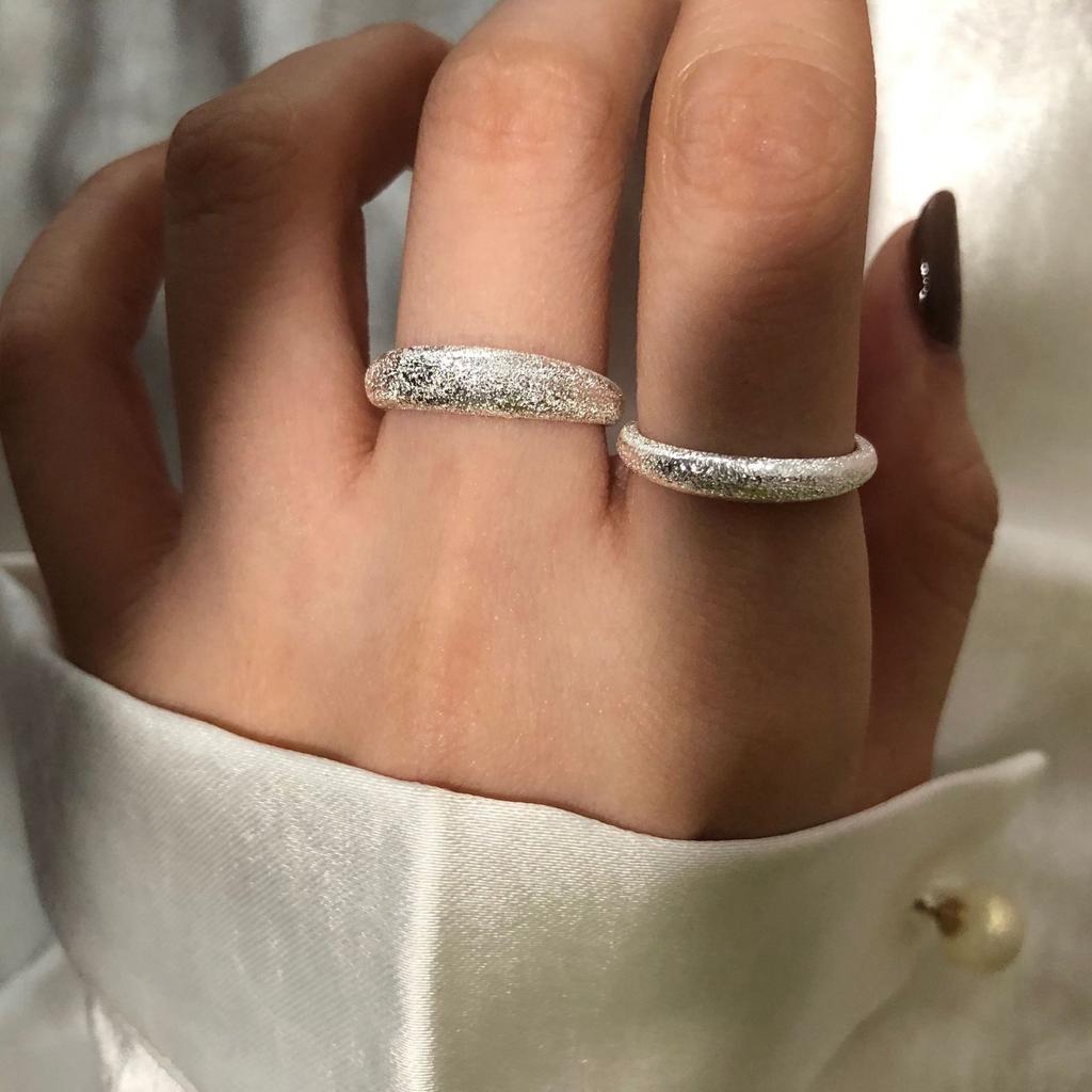 Real 925 Sterling Silver Flash Open Ring Women Fashion Jewelry Adjustable Ring for Girl Friend Gift Couple's Wedding Party Ring
