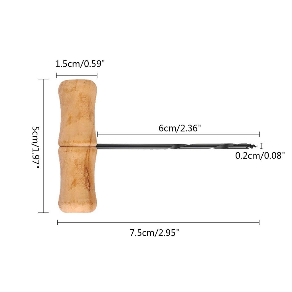 Инструмент для проделывания Т-образных отверстий, спиральная деревянная ручка, сверло для сверления отверстий, ручной дырокол для деревообработки