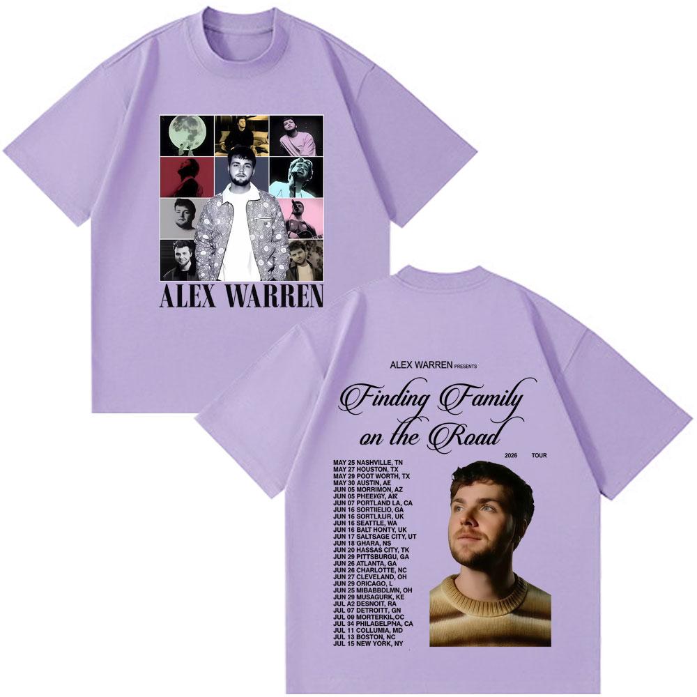 Alex Warren Finding Family On The Road 2026 Tour Tshirts Unisex Unisex Fashion Tshirt Summer Cotton Loose Casual Loose Tshirts