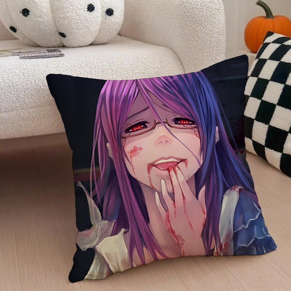 Grim Haunting Tragic Anime TTokyo Ghoul Cushion Cover Throw Pillow Cover Hidden Button Durable Polyester Chair Cushion