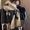 F-Word New Mohair Fried Dough Twists Braid Scarf For Women'S Winter Shawl Thickened High-Grade Warmth Keeping Plush Scarf