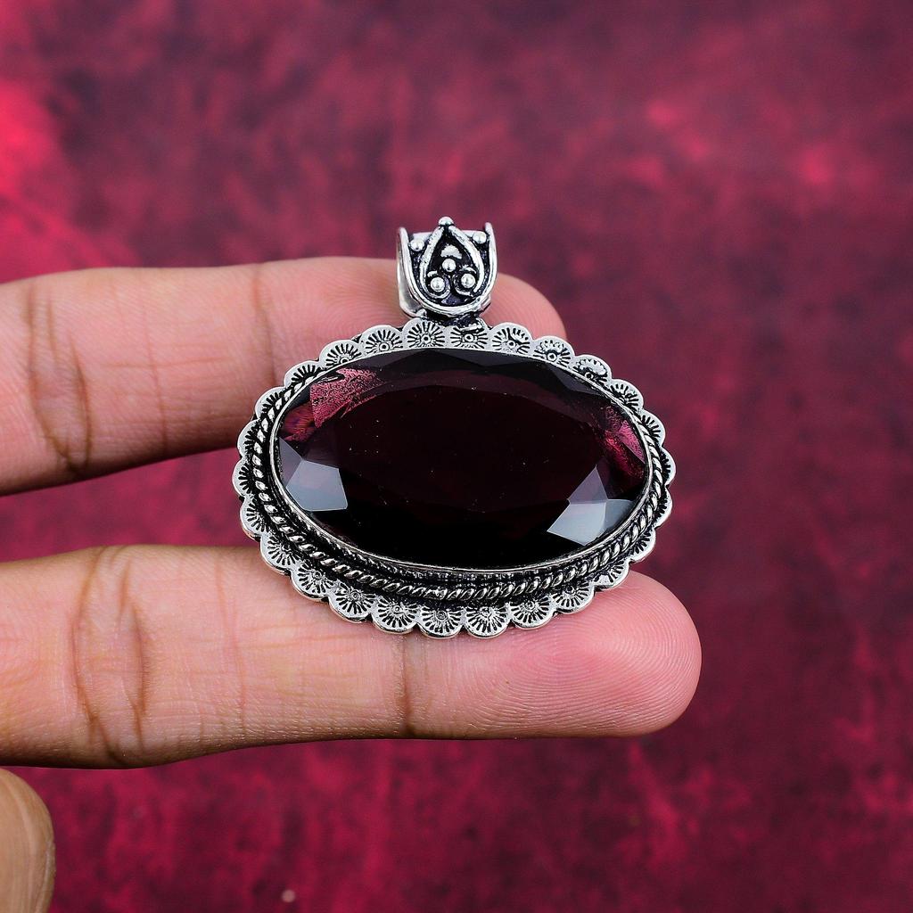 Подвеска с аметистом, ювелирные изделия из драгоценных камней, подвеска из цельного серебра 925 пробы, подарок для женщин, подвеска ручной работы