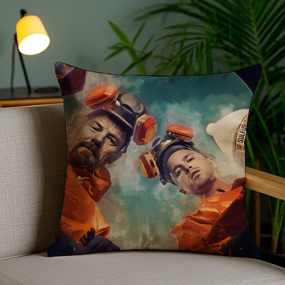 Popular TV Shows Breaking Bad-B Pillow Case Anti-dustmite Pillowcase Invisible Zipper Silky Short Plush Sofa Cushion Cover