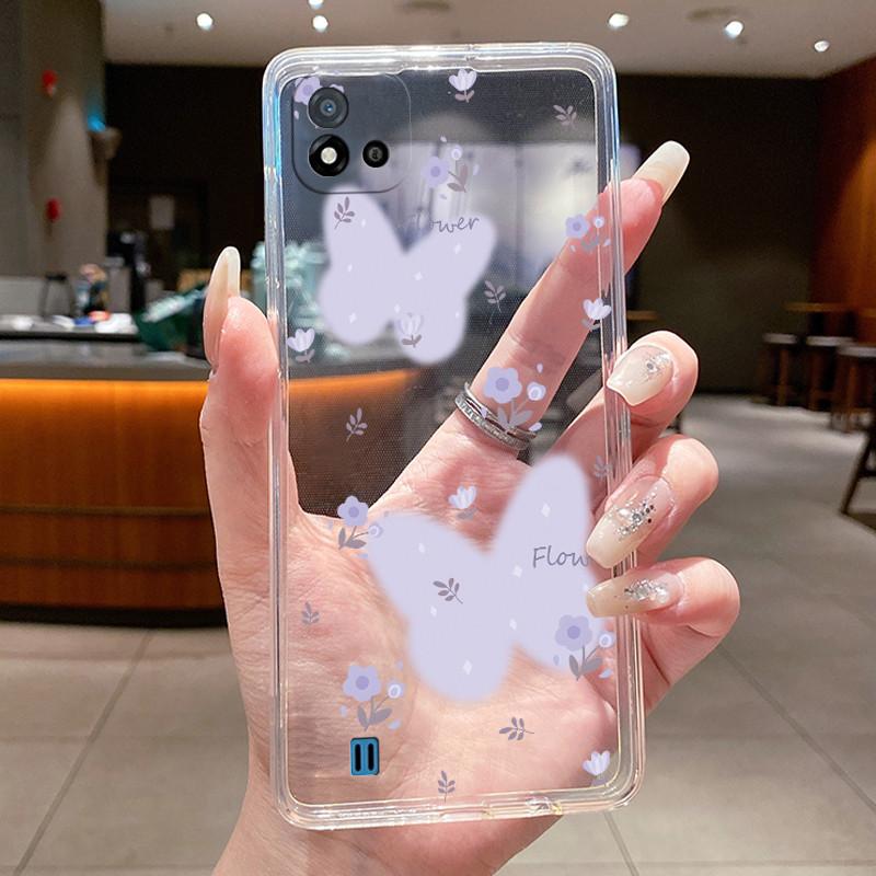 For Realme C20 C20A Case Realme C11 (2021) RMX3231 C11 2020 RMX2185 Phone Cases Flower Butterfly Soft Silicone TPU Jelly Cover