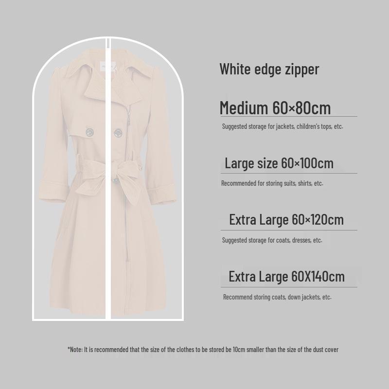 PEVA Clothes Dust Cover: Suit, Coat, and Jacket Storage Bag for Wardrobe and Travel