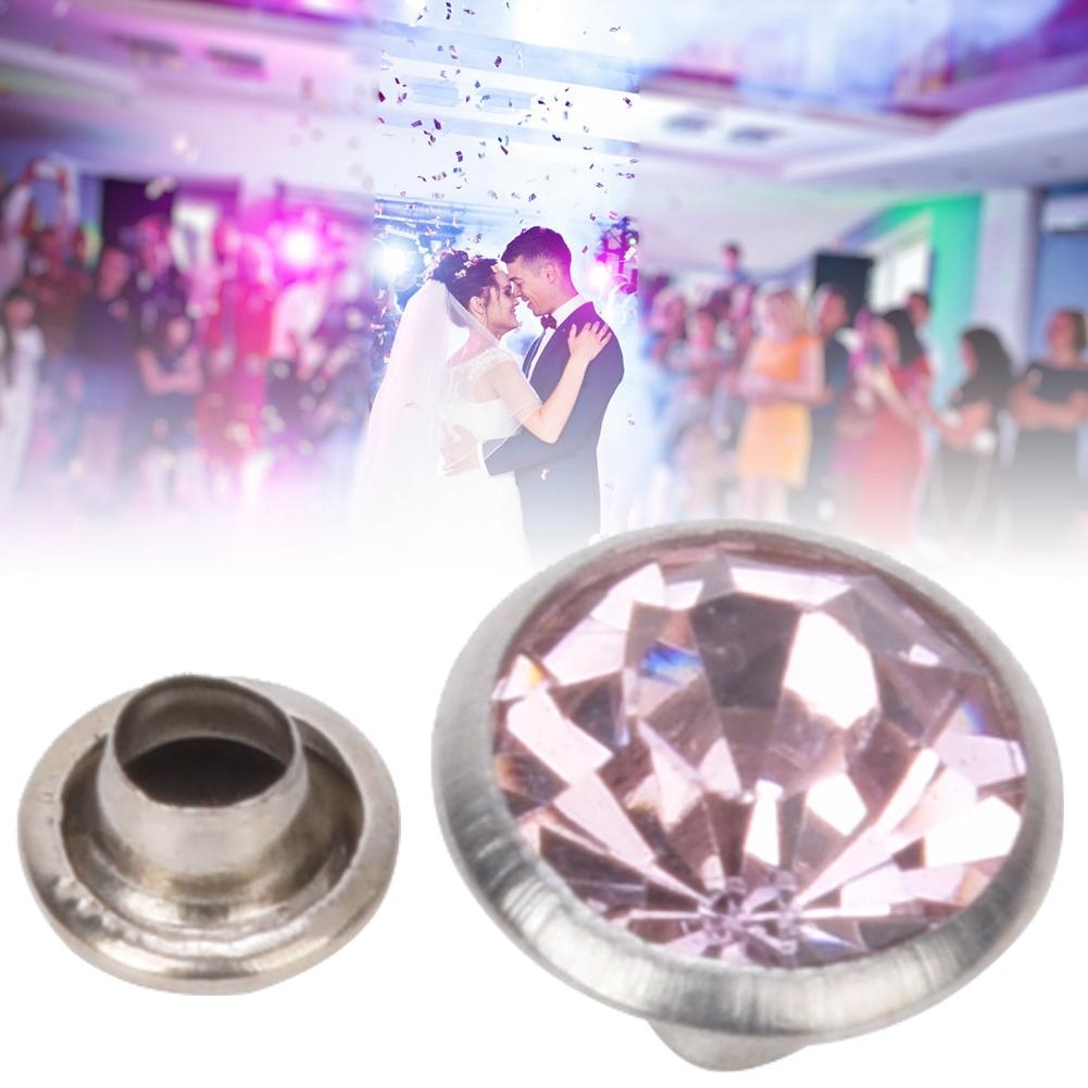 20 Компл. Стразовые заклепки Разноцветные Серебристая сторона DIY Сумка Обувь Одежда Декор 10мм10мм Серебристая сторона Розовый страз