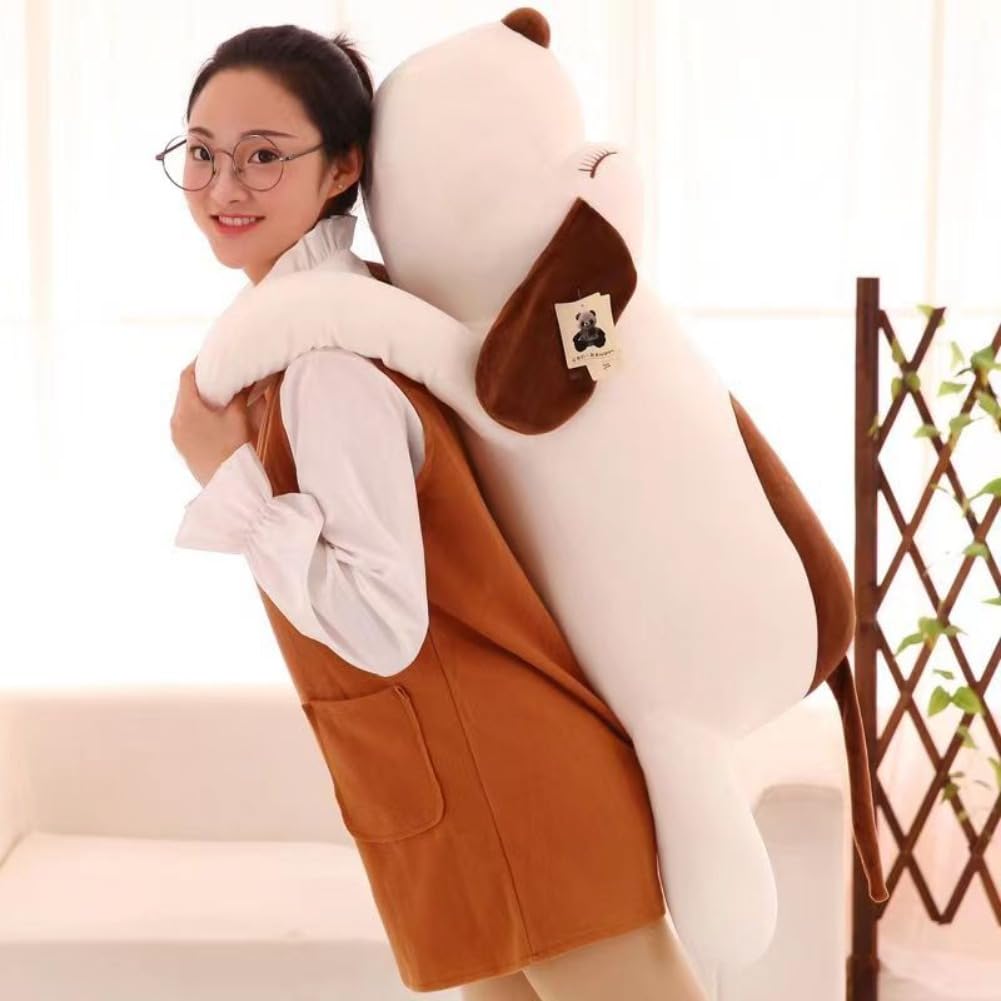 Super Soft Sleeping Dog Pillow Cushion Plush Toy, Fluffy, Brown (55cm)
