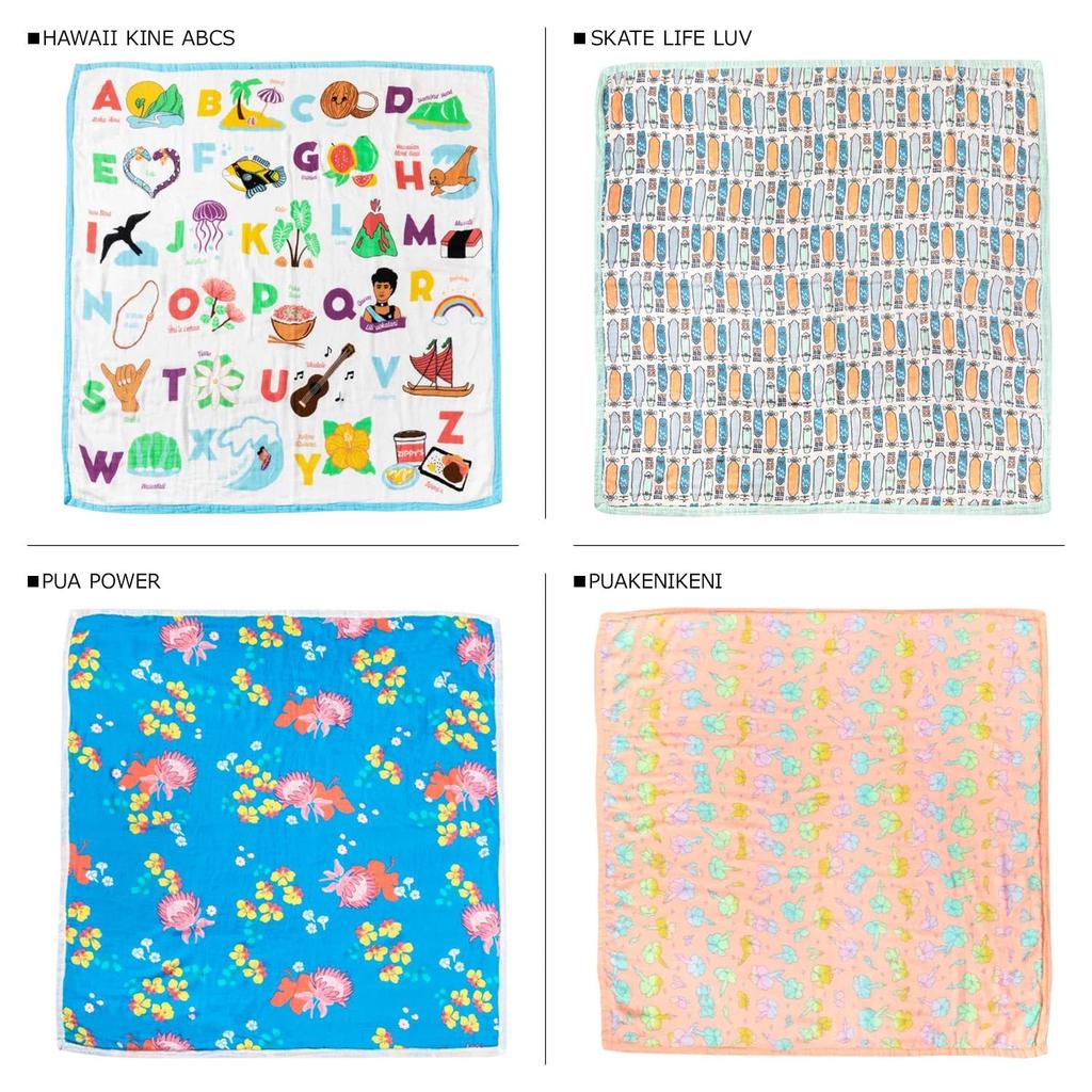 Coco Moon Kine Alphabet Pattern Hawaii 8 слоев мягкого, как 810113325507 [Одеяло/Азбука Гавайев] Одеяло, пеленка, шелк,