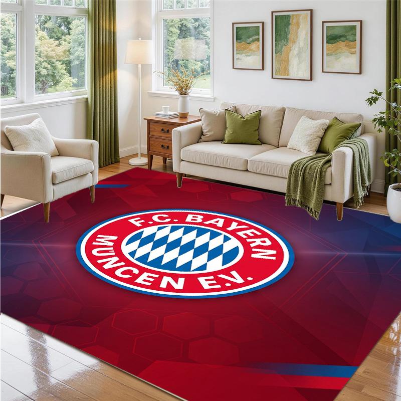 Bayern Munich Design Crystal Velvet Rug Soft Decorative Mat for Bedroom Entrance