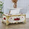 Golden Large Napkin Holder - Creative Desktop Plastic Paper Box for Home