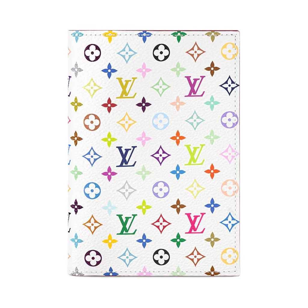 Louis Vuitton x Takashi Murakami Passport Cover Multicolor/White Monogram Canvas Men Wallets M14178