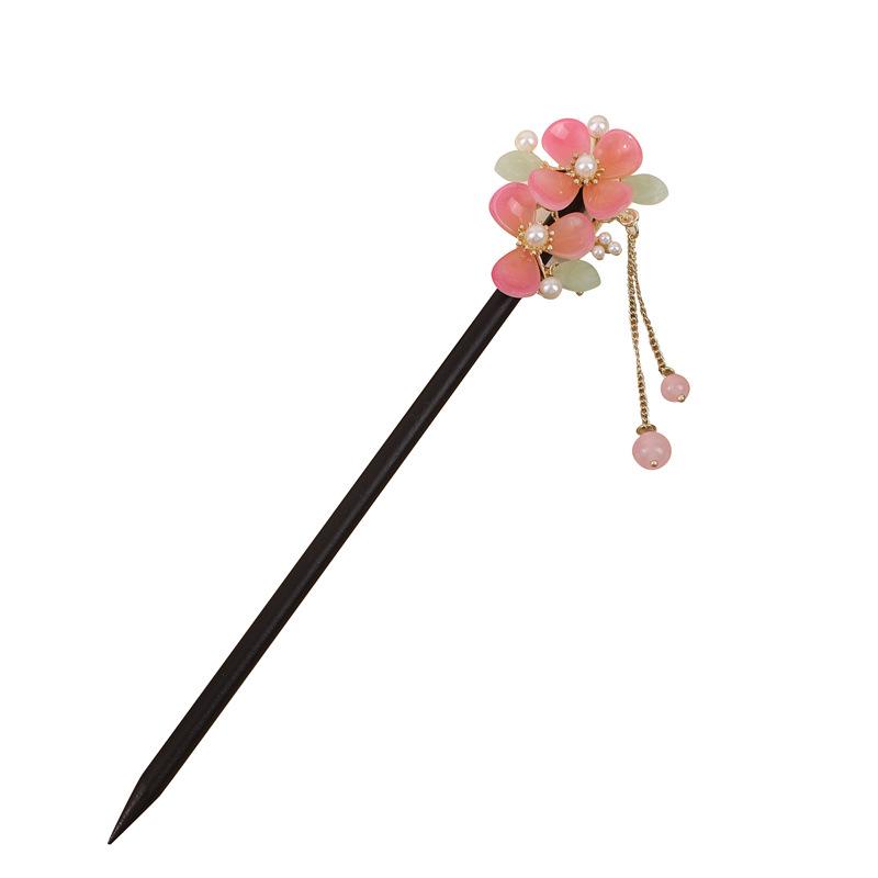 Заколка для волос с кисточкой в стиле эбони: Винтажное деревянное украшение для волос для женщин, идеально подходящее для простых причесок и украшений для старинных костюмов