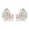 [R5600] - Artisanal Silver Earrings 'Goddess Opal' Silver White (rhodium) - 10x8mm