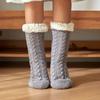Womens Fuzzy Sock Fluffy Hemp Soft Female Striped Home Indoor Winter Warm Plush Non Slip Grip Thermal Thick Slipper Floor Socks