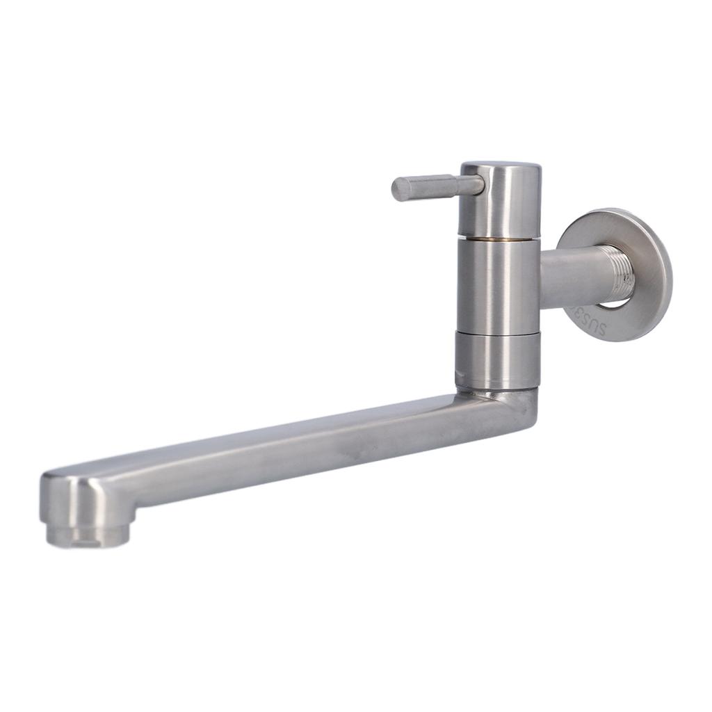 G1/2 Удлиненный водопроводный кран 304 нержавеющая сталь одинарный кран холодной воды для кухни балкона бассейна для мытья швабры