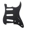Musiclily 11-Hole SSS Stratocaster Pickguard for Fender USAMexico Standard ST Stratocaster Electric Guitars, 1-Piece Black Matte
