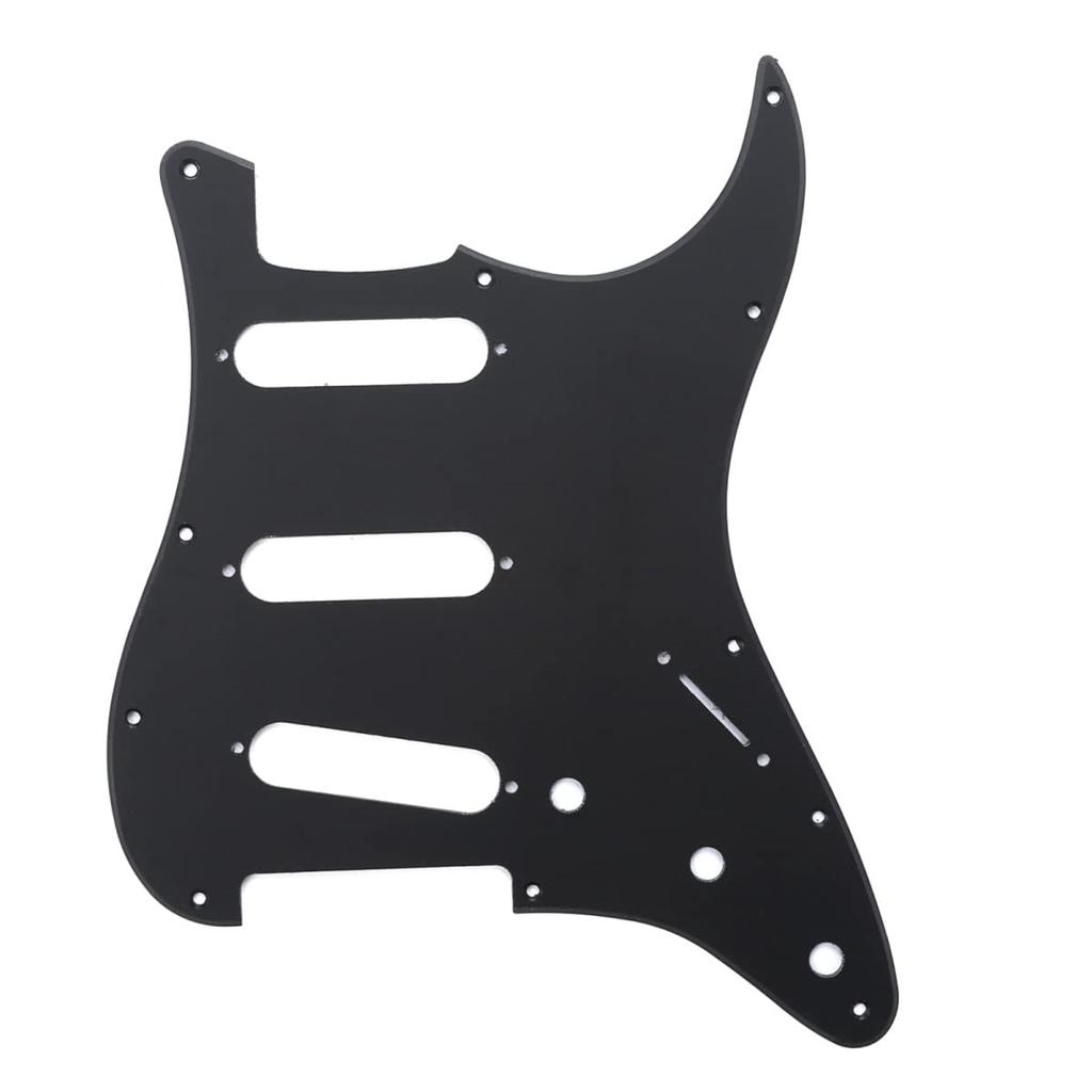 Musiclily 11-Hole SSS Stratocaster Pickguard for Fender USAMexico Standard ST Stratocaster Electric Guitars, 1-Piece Black Matte