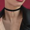 Elegant European & American Black Diamond Choker Necklace with Simple Luxury Clavicle Chain