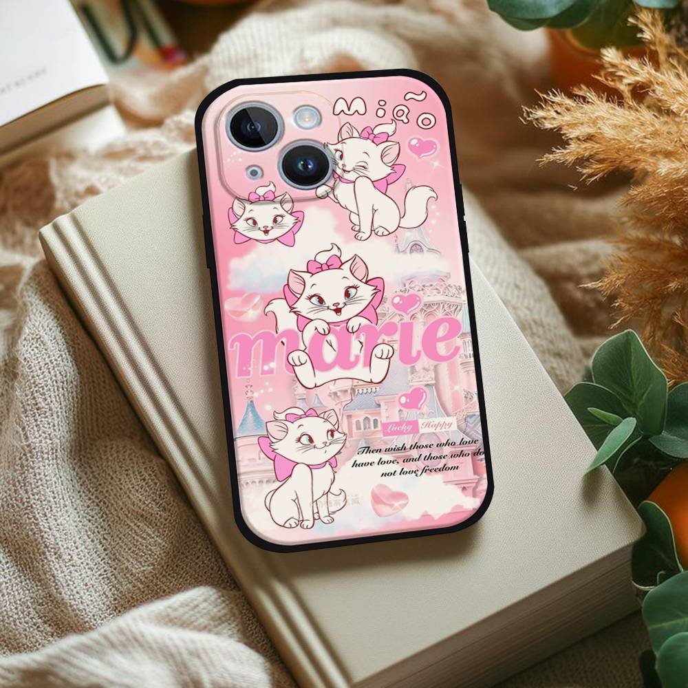 M-Marie Кот Милый Чехол Для Телефона Для IPhone 1716 15 14 13 Pro Max 11 12 Mini X Xs XR Черный Силиконовый Чехол