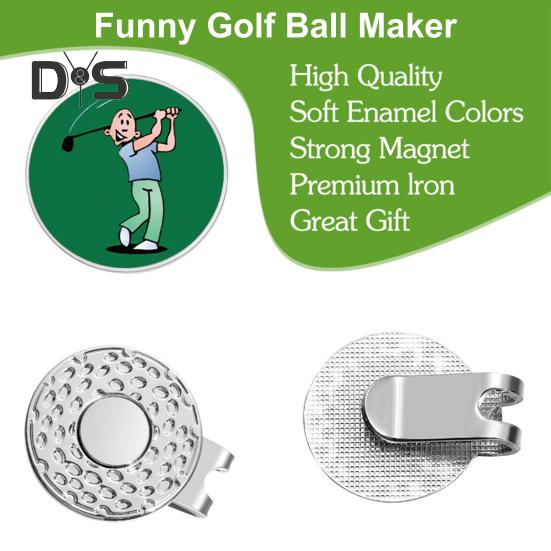 Маркеры для мячей для гольфа с магнитным зажимом для шляпы, прочная конструкция, компактный дизайн, портативный персонализированный набор маркеров для мячей и зажимов для шляпы
