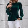 2024 Autumn/Winter Women's Velvet Long-Sleeve Top