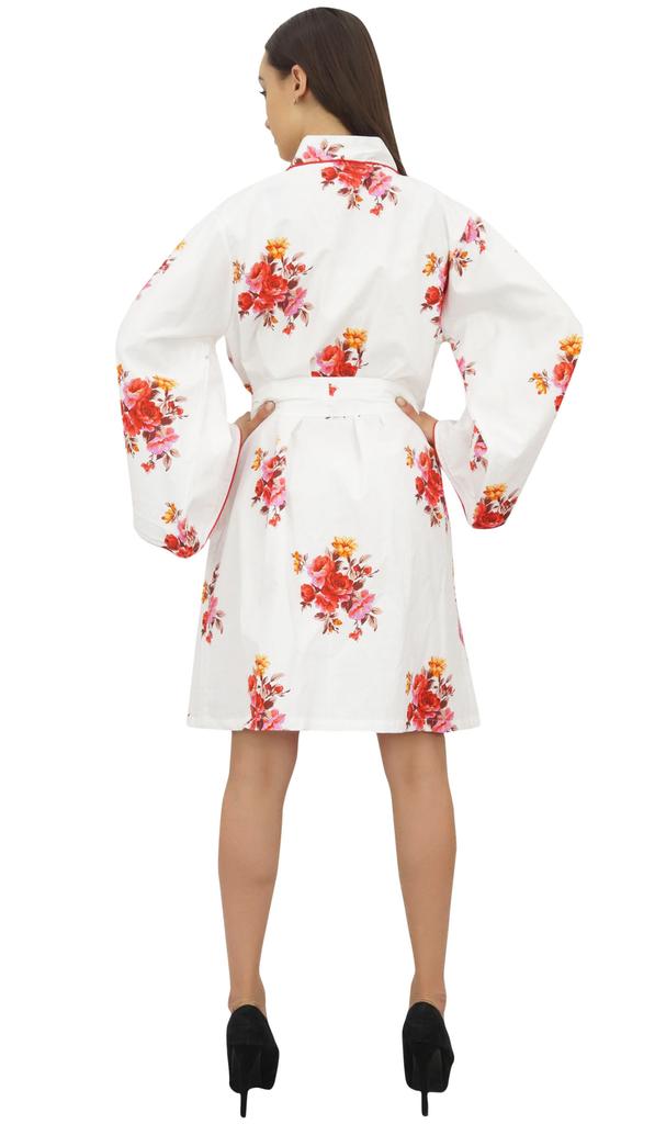 Bimba Женский цветочный принт, черное длинное кимоно для подружек невесты с поясом -