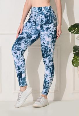 Body Smith Printed Abstract Blue High Talya Workout Gym Tights