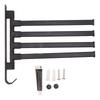 Black Swivel Towel Bar Punch Free Bathroom Towel Rack Wall Mounted Bathroom Corner Hanging Rod 4