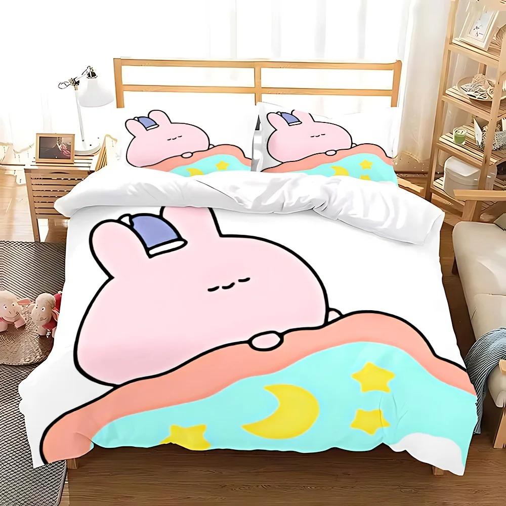 Спящий Милый Асамими Квадратный Пододеяльник Наволочка Постельное Белье Взрослый Мальчик Девочка Украшение Спальни Детский Подарок Односпальный Двуспальный Большой Размер