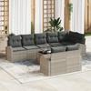 9-piece Garden Sofa Set with Grey Poly Rattan Cushions, 2-seater Sofa with Storage and Grey Poly Cushions 3354771