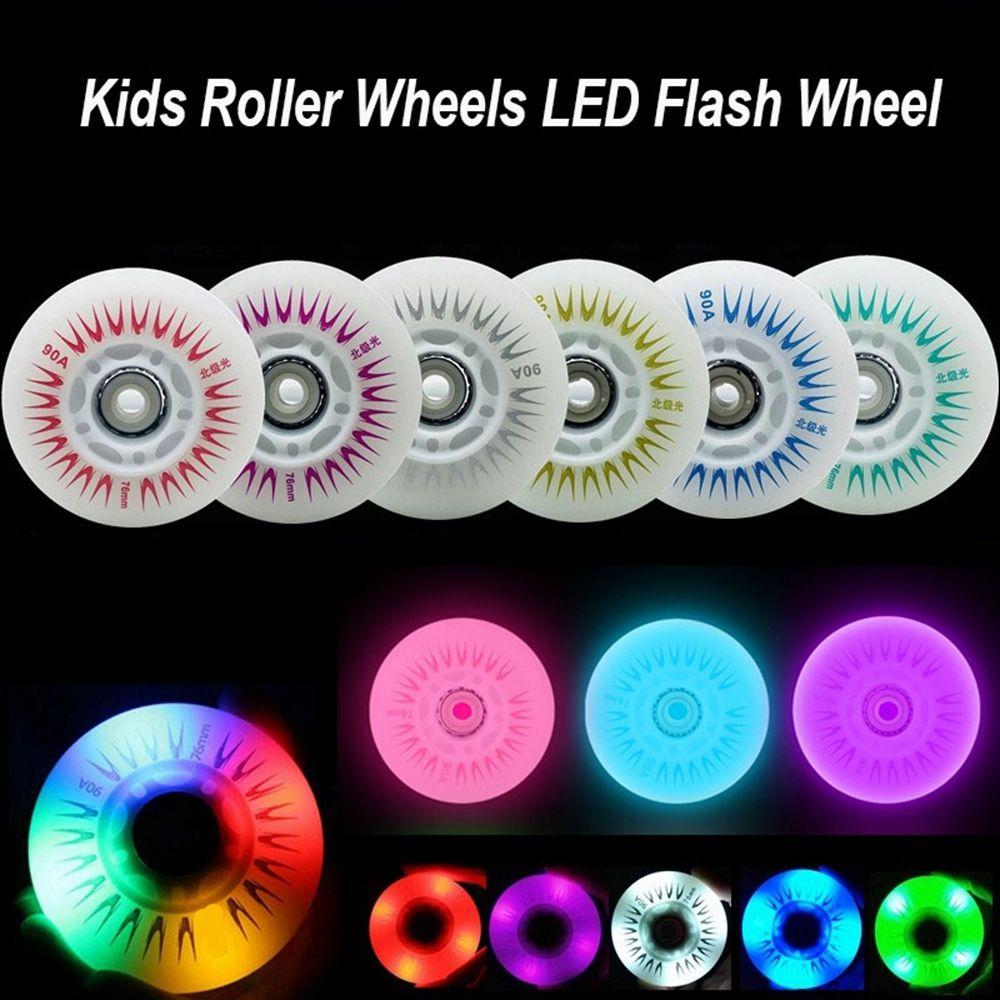 4pcs Adults Kids 90A 60mm 62mm 80mm 76mm 72mm Flash Wheel Outdoor Inline Skates Roller Wheels Parts
