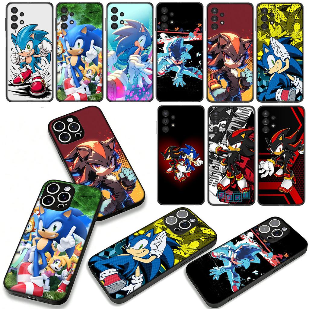 Чехол для телефона для Samsung Galaxy S25 S23 S22 S24 FE Ultra Plus A56 A05 A06 A15 A16 A57 S7 Edge Кейс S-Sonics-Hedgehog S-Shadows