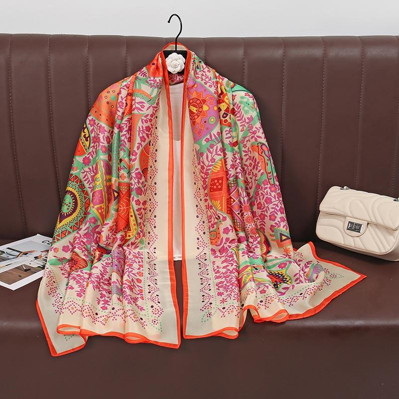 Luxury Brand 180*90cm Foulard Summer Seda Autumn Winter Popular Style Printing Women's Cachecol Syilent