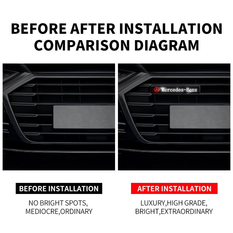 1x Car Front Cover Grille Lamp Emblem Decor Lightings LED Lights For Mercedes Benz AMG A B C E S CLA GLA GLB GLC GLS GLK Class