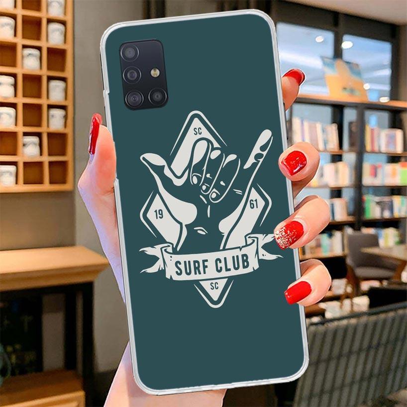 Surf Board Aesthetic Cover Phone Case For Samsung Galaxy A12 A22 A32 A52 A72 A02S Phone Case Note 20 Ultra 10 S10 Plus A51 A71 A