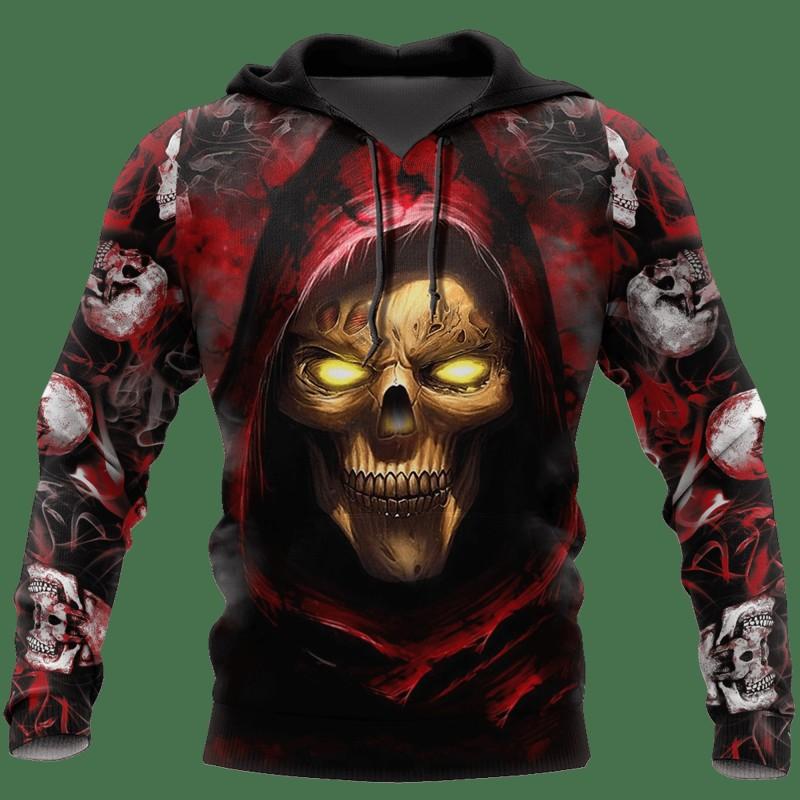Мужская модная толстовка с 3D принтом и графическим пламенным черепом, толстовки с капюшоном и принтом спереди и длинными рукавами, весенне-осенняя толстовка с капюшоном