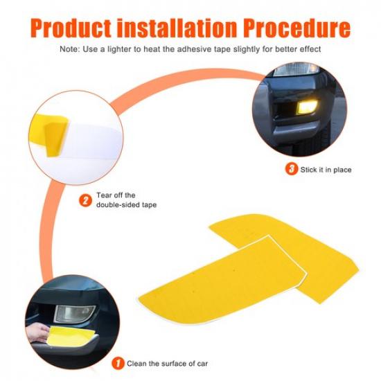 Желтая тонировочная виниловая наклейка на переднюю противотуманную фару для Toyota Prado LC120 2003-09