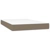 Vidaxl Континентальная кровать с матрасом, цвет тауп, ткань, 120x200 см