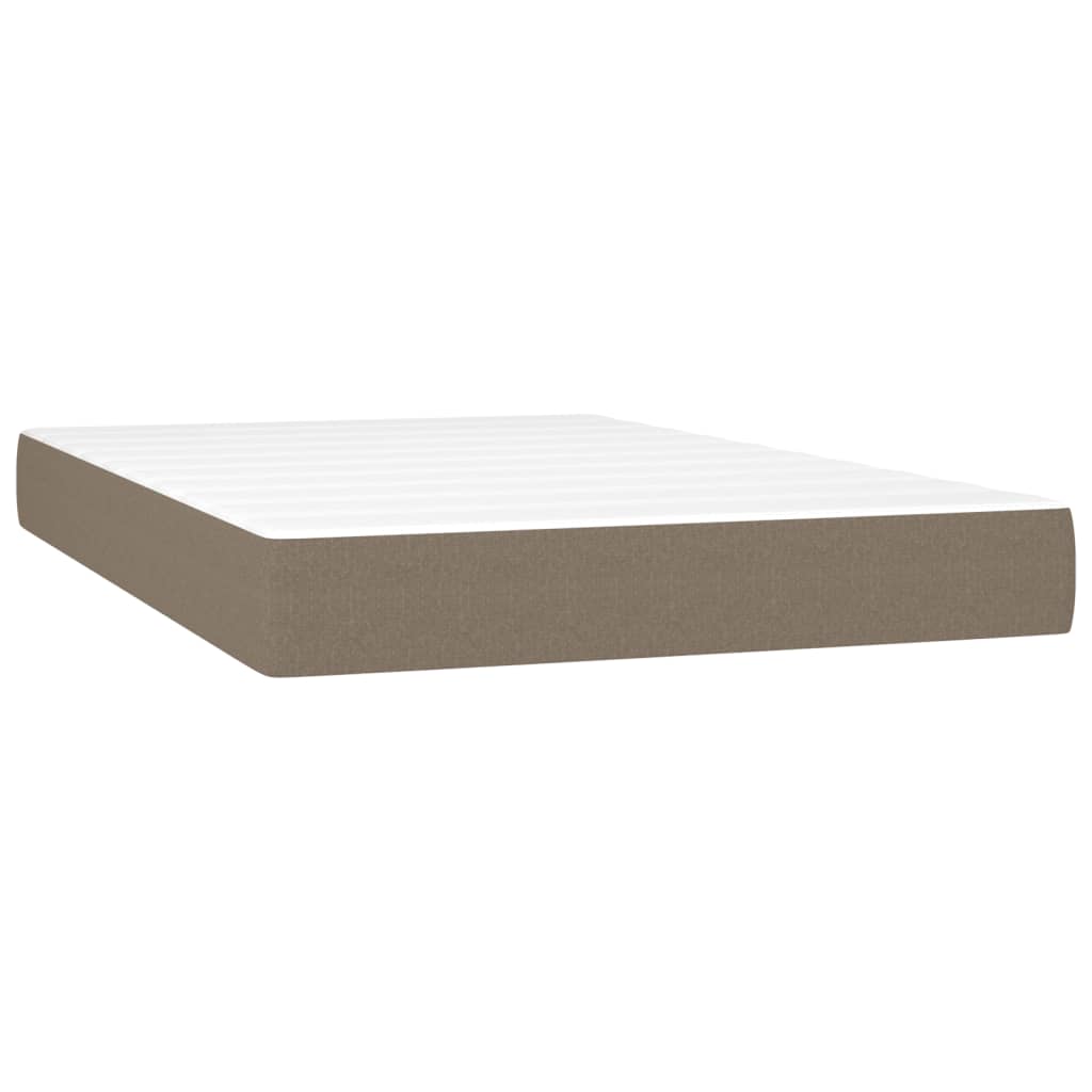 Vidaxl Континентальная кровать с матрасом, цвет тауп, ткань, 120x200 см