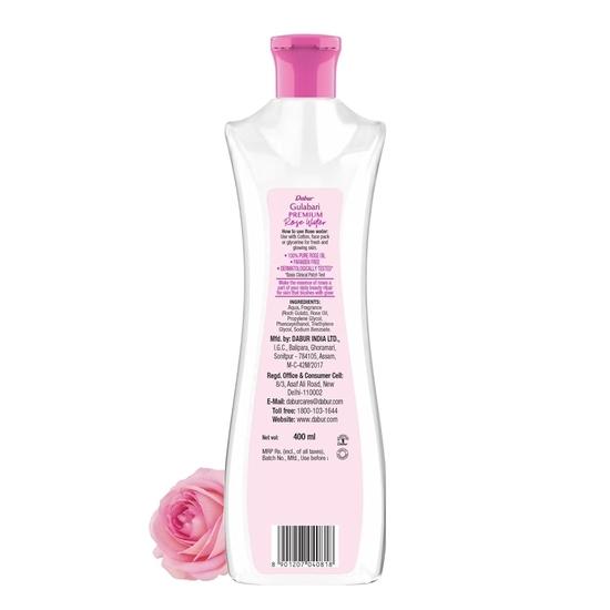 Dabur Gulabari Premium Rose Water/тоник для лица - 400 мл | Без парабенов | Без спирта | Очищает, увлажняет и смягчает кожу | Балансирует