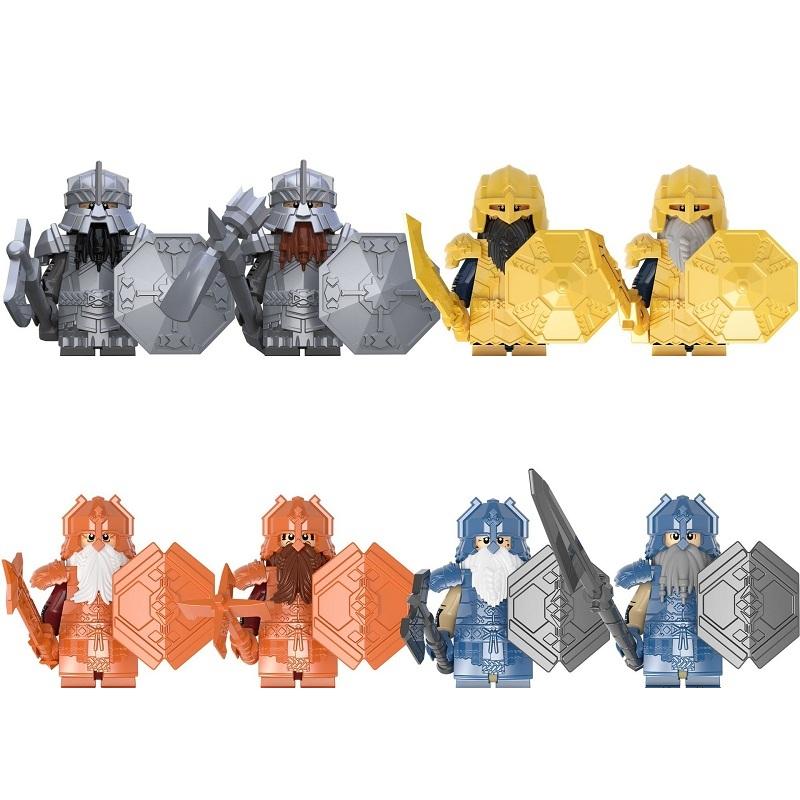 8Pcs/Set Mini Elf Orcs Army Gandalf Dwarf Rohan Knight Game Thrones Building Blocks Figure Kids Toys