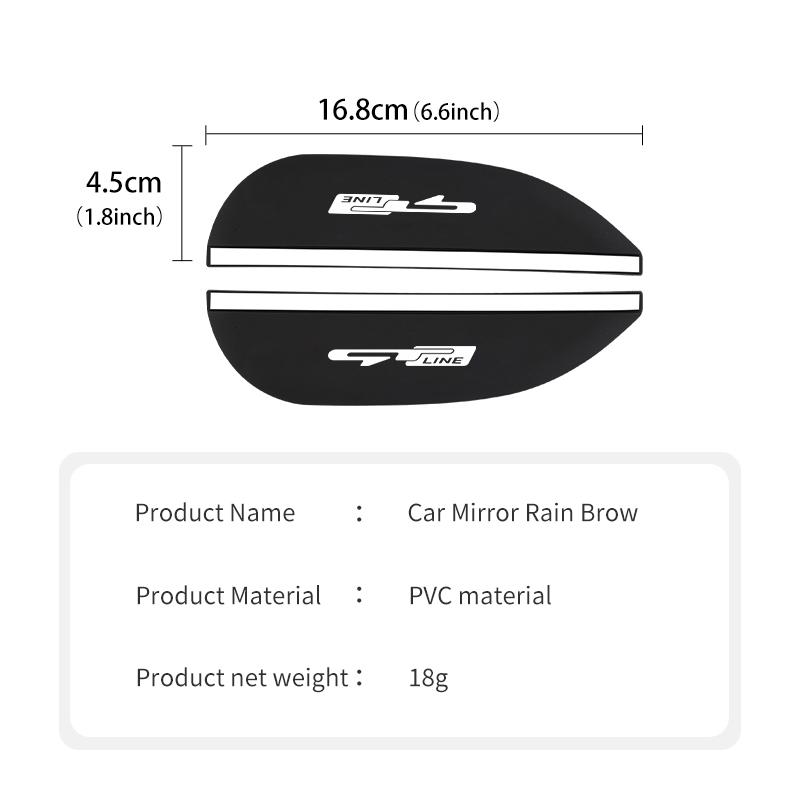 AANV1 For KIA 2pcs Car Rear View Mirror Sticker Rain Eyebrow Cover Auot Accessories Rio K5 K2 Sportage Ceed Sorento Picanto Stinger