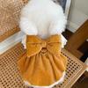 Pet Clothes Autumn Winter New Corduroy Pumpkin Skirt Leash Buckle Teddy Bichon Dog Cat Warm Lace Skirt Factory