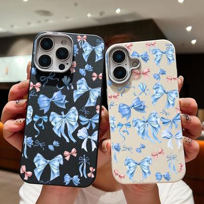 Чехол из ТПУ с узором в виде бантика для iPhone 16 16e 15 Pro Max 14 13 12 11, противоударный мягкий силиконовый чехол для телефона