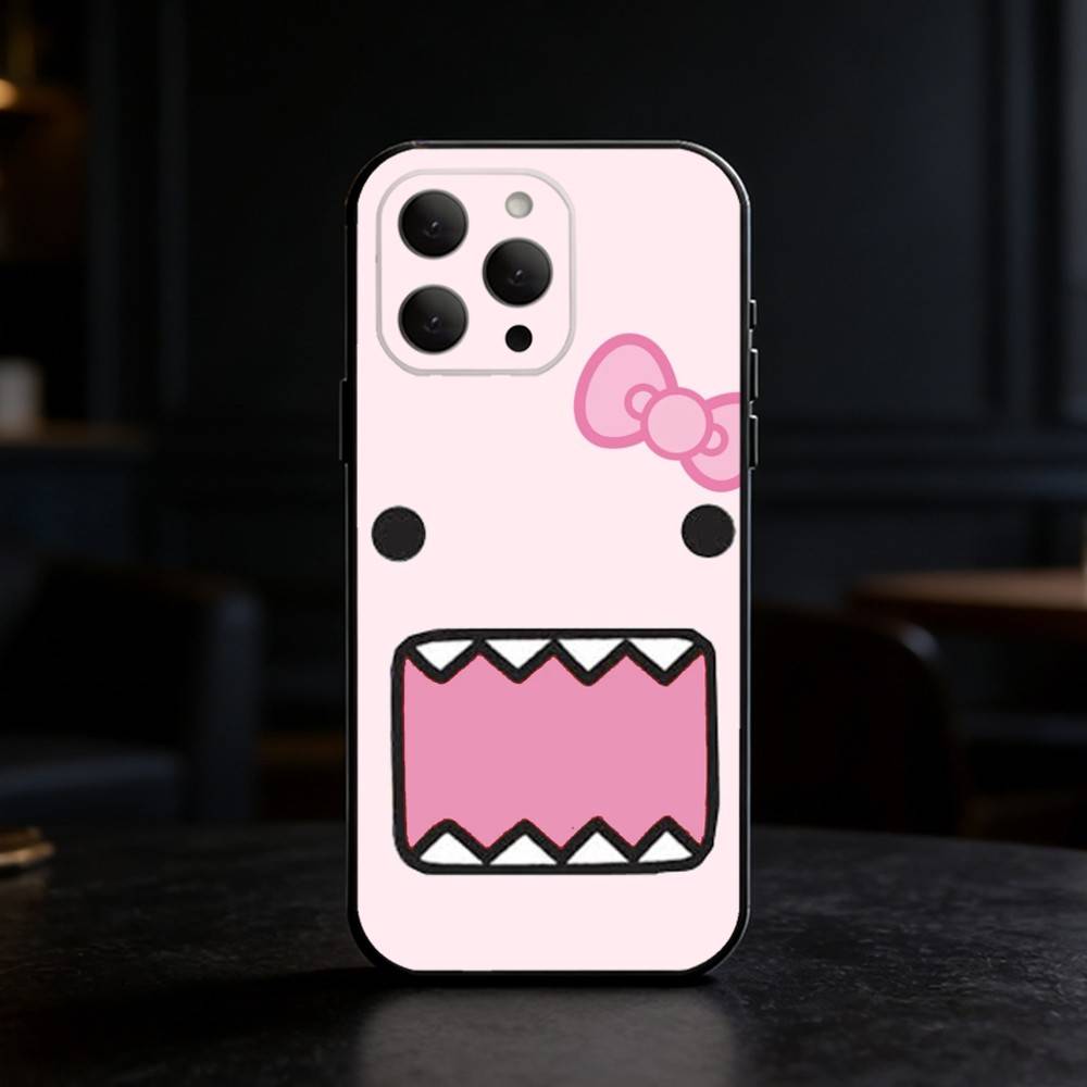 Милый Чехол для Телефона Domo-kun Чехол для Телефона Силиконовый черный Мягкий Для IPhone 17,16,15,14,13,12,11,SE,Plus Pro Max