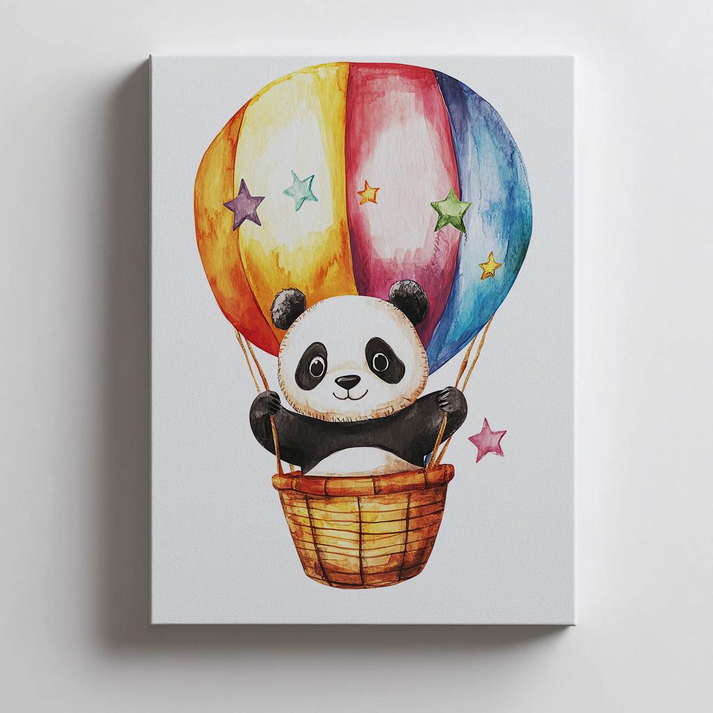 Plakat Urocza Panda W Koszu Plakat Urocza Panda W Koszu, 30X40 Cm, Rama Drewniana Jasny Dąb, Papier Matowy 230 Gsm