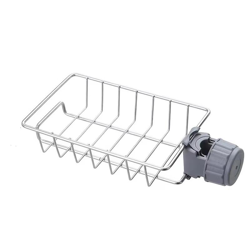 Hanging faucet rack adjustable height flexible and rotatable kitchen sink drainage bracket suitable for sponges and soap brushes