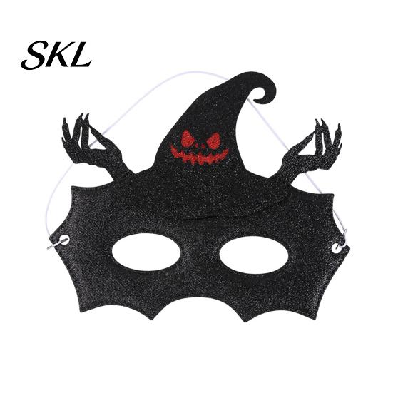 Adjustable Halloween Eye Masque Masque, Glitter Half Face Horror Skull Bat Elastic String Spider Dress Up Accessory for Cosplay Costume, Masquerade,