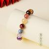 Natural Multigem Crystal Bracelet Women Purple Amethyst Yellow Citrine Strawberry Quartz Tigers Eye Gold Obsidian Handmade