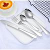 Набор серебряных ложек Премиальный набор столовых приборов из нержавеющей стали Зеркально полированный набор столовых приборов Прочный набор столовой посуды для еды для дома и кухни